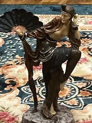 Buy Tg Art Deco Fan Dancer Figurine Chiparus Design Statue  • 30£