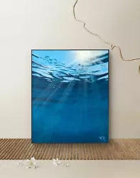 Buy Original Acrylic Art Sea Canvas Painting Picture Modern Waves Underwater Unique • 117.01£