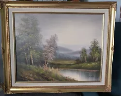 Buy Landscape Oil On Canvas Painting By Artist P Barnett Gold Frame 24  X 20  Trees  • 30£