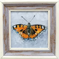 Buy Butterfly Oil Painting Original Butterfly Art Work Insect Small Oil 4x4 Inches • 29.28£