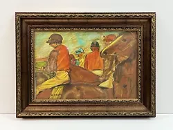 Buy Drawing Of Horse Jockeys In Bronze Ornate Picture Frame With Glass • 90£