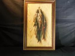 Buy Stanislaus Brien Listed Artist Trompe L'Ooel Oil On Canvas Hanging Fish • 1,653.74£