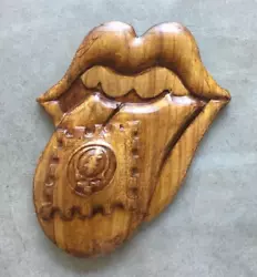 Buy Wood Carved Mouth Lip Skull Wooden Wall Art Decor • 24.07£