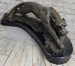 Buy Large Bronze Sculpture Lion Panther Tiger Puma Cougar Big Cat African Art Figure • 256.55£