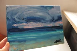 Buy Seascape Blue View Painting On Canvas - Small Size - Unframed Rolled Canvas  • 25£