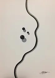 Buy Original Ink Black White Painting 8x11” Modern Art Christmas Gift Alexa • 20.78£