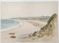 Buy Vintage Watercolour On Cardboard Swedish Bay By BW Stanley Seaside Watercolour • 28.50£