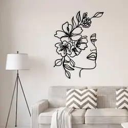 Buy Metal Wall Art Female Face  Silhouette For Living Room Bedroom Decor • 11.79£