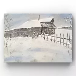 Buy Original New Watercolor Painting ”Winter In Country” 50$ Home Decor Art Gift • 37.21£