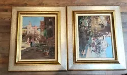 Buy Pair Of Vintage Mid Century Oil On Board Impressionist Paintings Naples Signed. • 120£