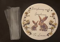 Buy Lovely Wall Plaque Of Cute Rabbits “Everybunny Needs Somebunny To Love” • 8£