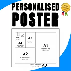 Buy Personalised Custom Picture A5 A4 A3 A2 A1 Custom Poster Printing Service • 0.99£