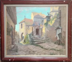 Buy ::oil Paintings Around 1880 Church Portal Burg °unreadable Signed Antique With Esch.. O.e. • 214.51£