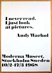 Buy ANDY WARHOL 1 Poster Famous Words 1968/2006 PERSONAL WORDS OF POP TITANS!! • 108.11£
