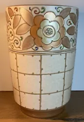 Buy Antique Bursley Ware - Charlotte Rhead - Flower Tube-Line Art Deco Pottery Vase • 19.99£