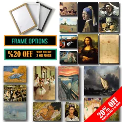 Buy FAMOUS PAINTERS CLASSIC PAINTINGS A4 A3 Poster & Frame Fine Art Print Home Decor • 7.99£