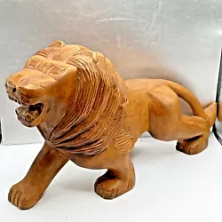 Buy Hand Carved Wooden African Lion Sculpture 12  L • 27.48£