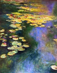Buy Waterlilies C.monet Original Oil Painting Waterlily Flowers Landscape Obk Art • 196£