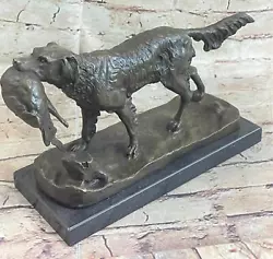 Buy Hunting Bird Dog Black Yellow Chocolate Lab Grouse Pheasant Bronze Marble Statue • 283.70£