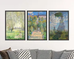 Buy Claude Monet Set Of Three Paintings - Relaxing In Summer - Art Print Poster • 9.50£