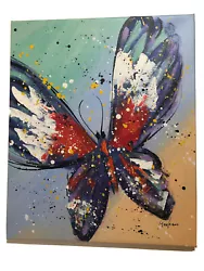 Buy 🦋 Original Hand Paint Beautiful Butterfly 60x50cm Canvas Wall Art Ready To Hang • 39.99£