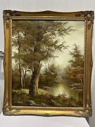 Buy Vintage Oil On Canvas Painting Of Woodland River Scene, Signed L Cafieri Framed • 39.95£