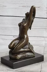 Buy Highly Erotic Girl Sitting Bronze Sculpture Statue Figure Figurine Art Deco Nude • 99.24£