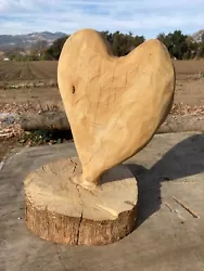 Buy 16  Tall Rustic Chainsaw Carved, Rough Finished Oak Wood  Heart  Valentine • 82.11£