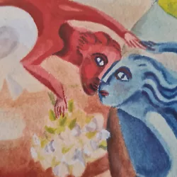 Buy WERNER ROSENBUSCH, ULM | Love Couple, Watercolor By Marc Chagall (1953) • 42.23£