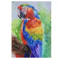 Buy Original Parrot Watercolour  Painting Print, Loose Contemporary Wall Art Decor, • 11.95£
