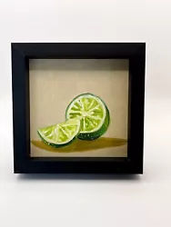 Buy Fruit Original Oil Painting- Green Lime Citrus  Bright Art FRAMED Sale • 50£