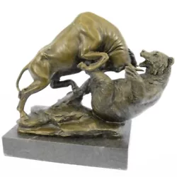 Buy Wall Street Bull And Bear Finest Bronze Casting From USA Hot Cast Figurine SALE • 283.70£