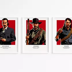 Buy Red Dead Redemption Character Art Posters/Prints, Wall Art, Unframed, A5 & A4 • 2.99£