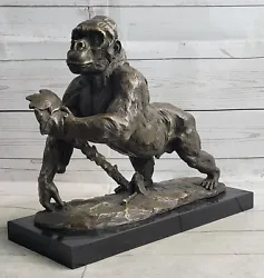 Buy Extra Large Signed Fisher American Artist Large Gorilla Bronze Sculpture Statue  • 157.59£