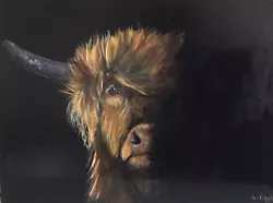 Buy Original Painting. Highland Cow Cattle .Fine Art. Signed K Eggleston • 24.99£