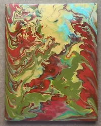 Buy Original Acrylic Pour Painting On Wooden Board 28x36 Cm • 28£