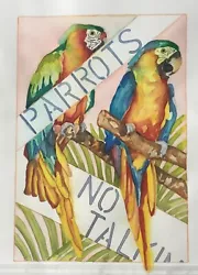 Buy Original Abstract Painting  ‘Parrots ,No Talking’ Water Colour By Val 28cm X20cm • 12£