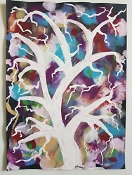 Buy Tree Painting Original Art White Tree Colourful Unique • 15.20£