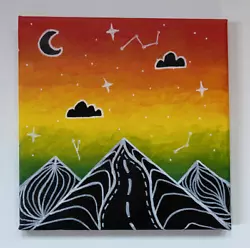 Buy Abstract Rainbow Mountains Painting - Acrylic [ORIGINAL] • 40£