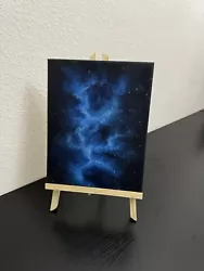 Buy Blue Nebula Galaxy Space Oil Painting On Canvas 8x10in • 41.74£