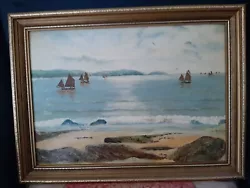 Buy Framed & Signed By FRANK PHILIP  Fishing Boats Off Lower Coast Oil Painting • 15£