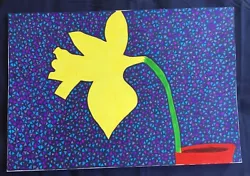 Buy Abtract Painting Of A Daffodil In Pen 42cm X 28.5cm • 1.99£