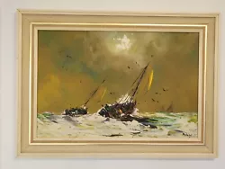 Buy George Deakins Original Signed Painting Racing Boats 1979 • 95£