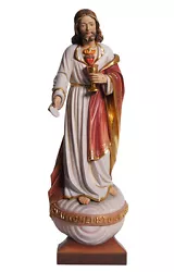 Buy Sacred Heart Of Jesus Statue With Sacramental Bread Wood Carved • 1,591.60£