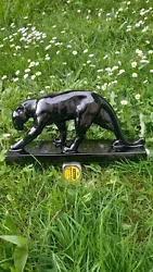 Buy Antique Panther Sculpture Sulptor Jean Art Deco Ceramic 1930 40 Cm • 128.66£