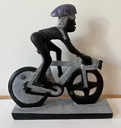 Buy GOING For GOLD/CYCLING~ SHONA SCULPTURE~COLLECTABLE~Gift-Home/Garden-Hand Carved • 175£