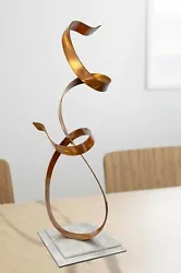 Buy New Copper And Silver Metal Sculpture- Modern Art Centerpiece Table Desk Decor  • 124.03£