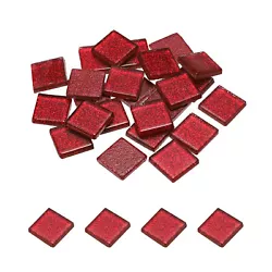 Buy Mosaic Tiles, Glass Tiles 2 X 2cm For DIY Crafts, 25pcs(100g,Dark Red) • 8.93£