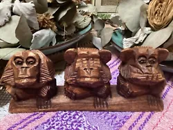 Buy Sculpture Statue Miniature Gorilla IN Wood Figure Wooden 3.5” & 7.5” (Indonesia) • 24.88£