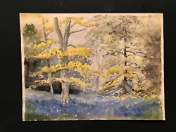 Buy Vintage Unframed Abstract Woodland Watercolour Painting. • 3.99£